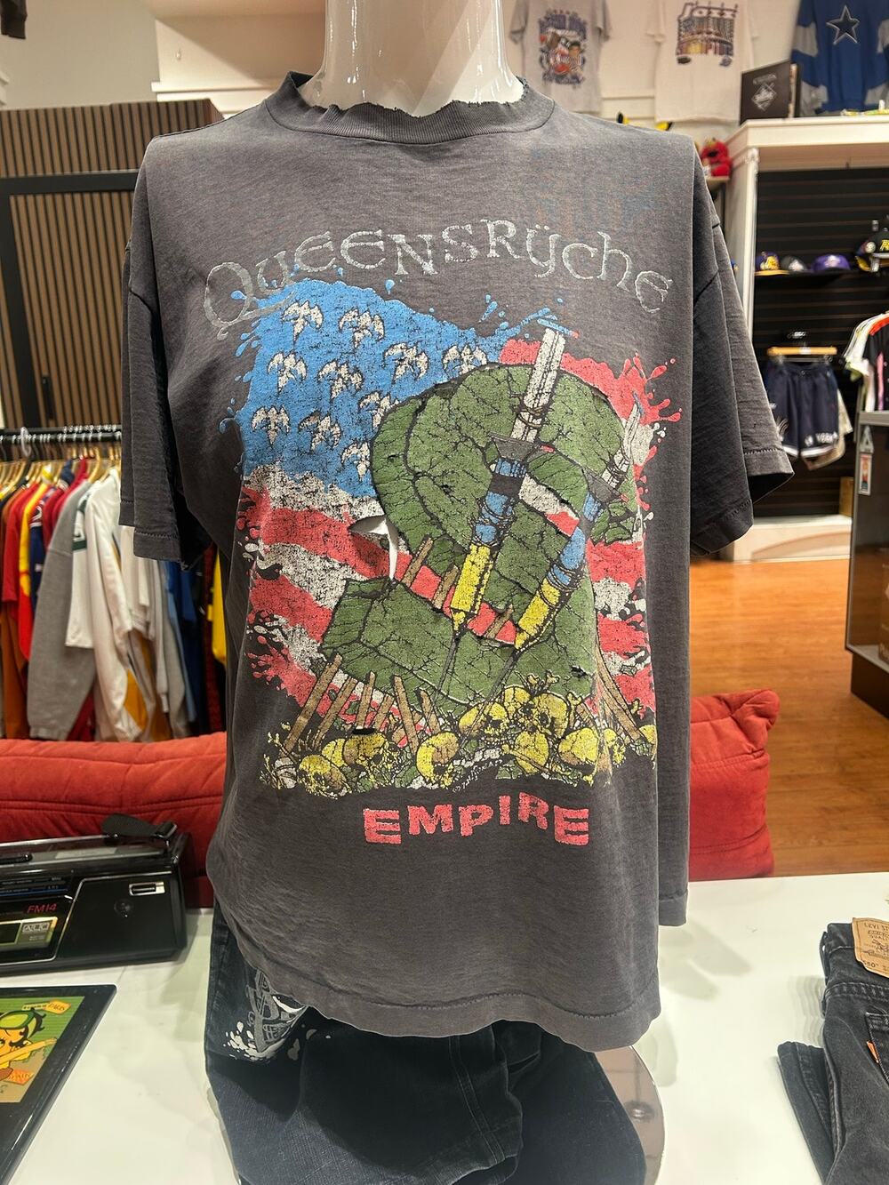 Vintage 1991 Queensryche Band Building Empires World Tour Shirt Size XL